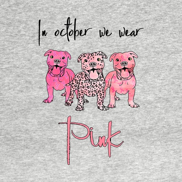 In October We Wear Pink T-shirt Bulldog Pink Pumpkin Breast Cancer Awareness October Month T-shirt by kimmygoderteart